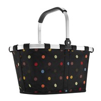Reisenthel Carrybag Dots Einkaufskorb Schwarz Bunte Punkte Picknick Gepunktet