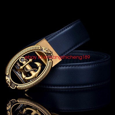 Ceinture Homme En Cuir Véritable – Noir, Boucle Automatique, Largeur 3.5cm, Sans étiquettes