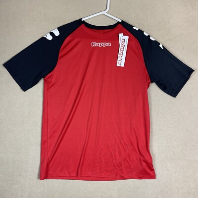 Kappa Shirt Unisex Extra Large Red Black Paderno Performance Short Sleeve NWD