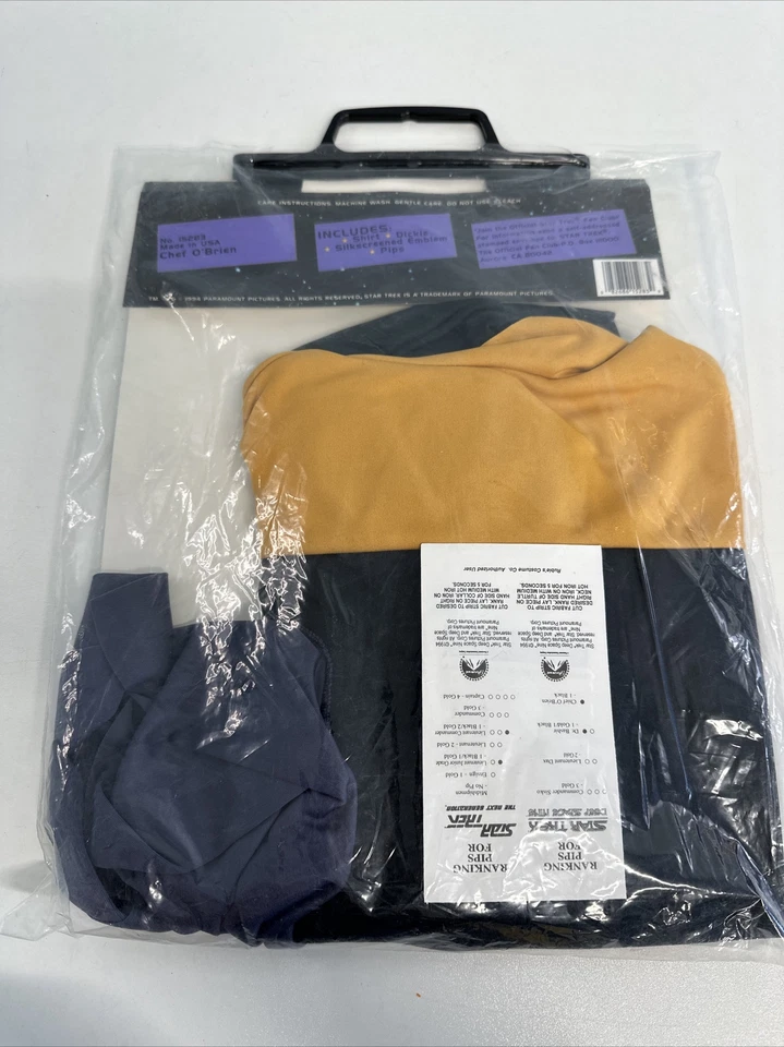 New Star Trek Deep Space Nine Costume Shirt Gold Mens Small Chief OBrien 15283 Foto 4 de 4