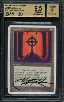 1995 MTG Chronicles Tormod's Crypt Christopher Rush Signed BGS 9.5