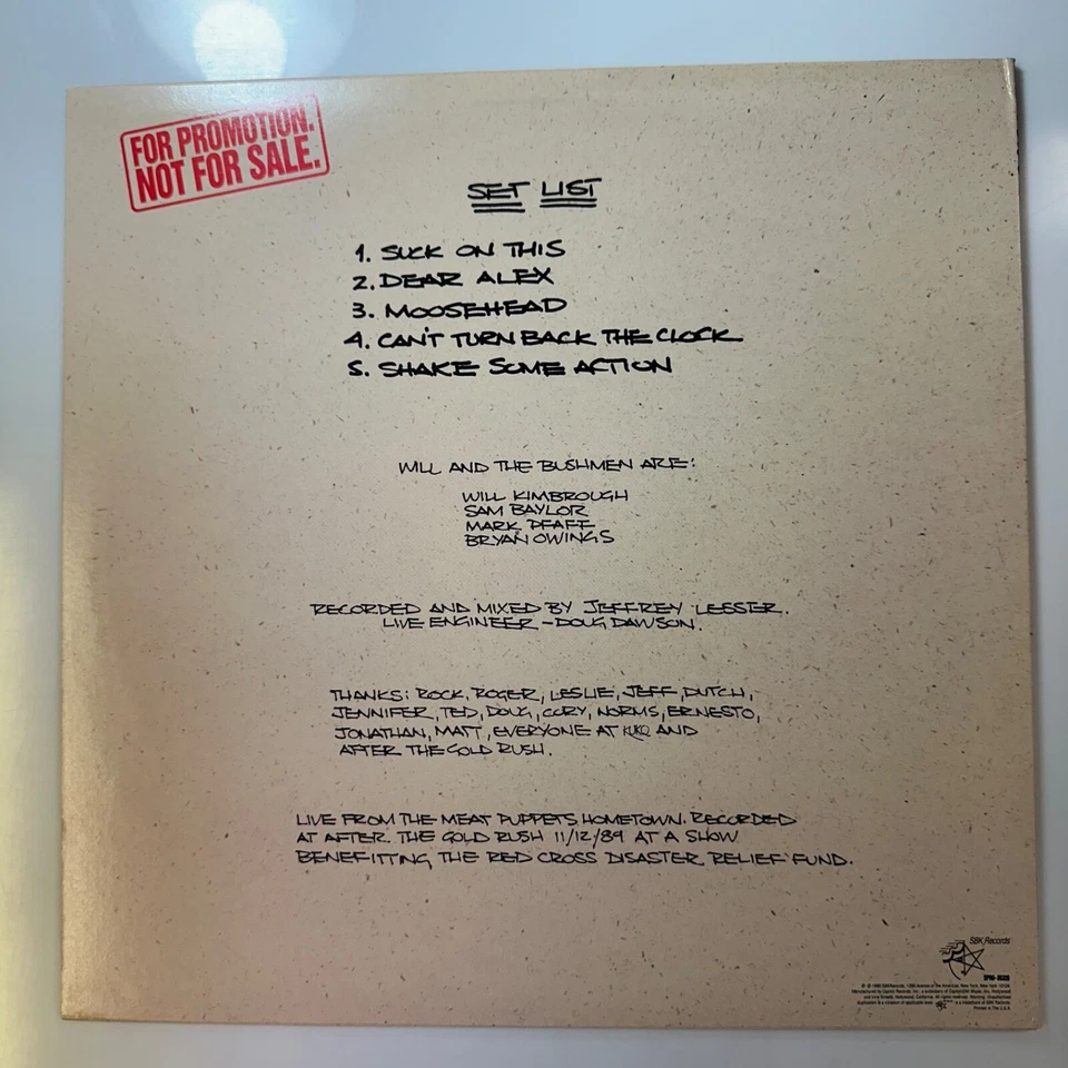 Suck On This Vinyl Record LP Album Will And The Bushmen Live EP Promo - Image 2 of 4