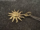 19" Sterling Silver Chain Silver (Gold Plated) Happy Sun Pendant Necklace — photo 5