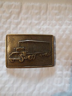 Vintage Semi Truck Belt Buckle Mack Trucker 18 Wheeler