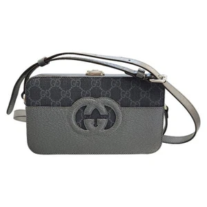 Sac bandoulière femme GUCCI GG Supreme toile découpée imbriquée G gris occasion