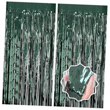 Dark Party Birthday Decorations Door Streamers Fringe Tinsel Foil Green
