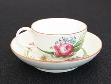 1774-1815 Antique Marcolini Meissen Porcelain Cup Saucer