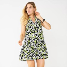 Women's Nine West Button Front Ruffle Hem Dress | Size Medium