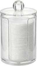 10oz Clear Plastic Cotton Round Holder Organizer - Shatterproof Vertical Cotton