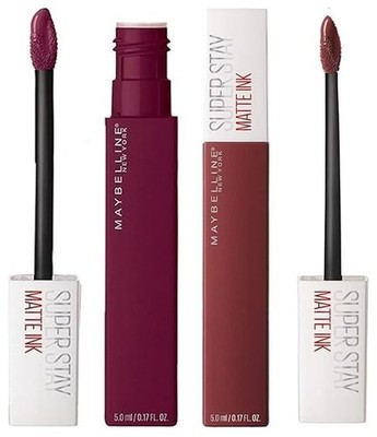 Maybelline New York Super Stay Matte Ink Liquid Lipstick, 50 Voyager, 5ml and Ma
