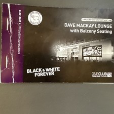 Derby County(Championship Dave Mackay Lounge 2010/11) Season Ticket Book Used