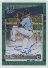 2020 Panini Donruss Optic Green Mojo Prizm 79/99 Justin Dunn #RRS-JU Auto 8k4