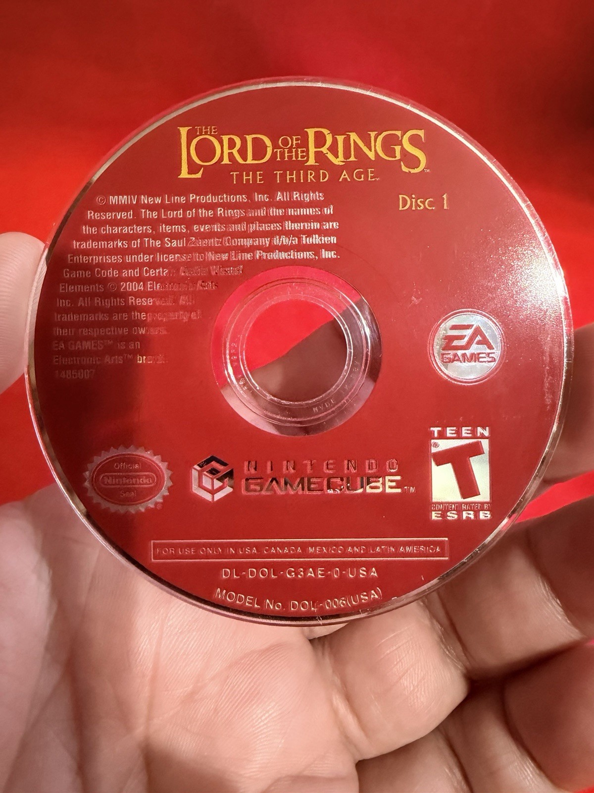 Lord of the Rings: The Third Age (Nintendo GameCube, 2004) Disc 1 ONLY😱🔥