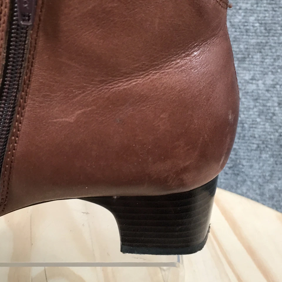 Spring Step Boots Womens 39 Appeal Side Zip Ankle Bootie Brown Leather Low Heels - Image 4 of 4