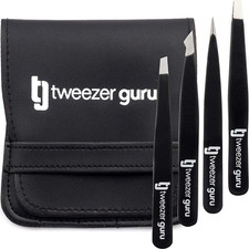 Eyebrow Tweezer Set 4-Piece for Women  Men - Professional Slant and Pointed T