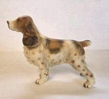Vintage English Springer Spaniel Dog H7328 Figurine Tan & White Porcelain Nice!