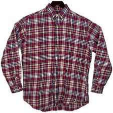 Vintage Polo Ralph Lauren Blake Flannel Shirt Heavy Cotton Plaid Button Down M