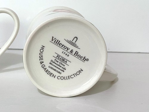 2 Villeroy & Boch Flora Pink Rose Kaffee Tee Becher Floral Cottage Core AS IS - Bild 2 von 6
