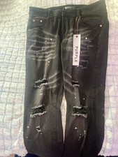 Purple Brand Jeans Size 34x33 P001 Low Rise Skinny Jean Colorblock Patched Denim