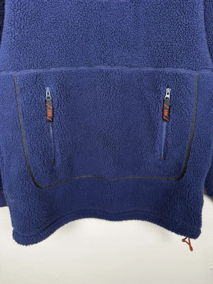 Pullover polar Helly Hanson Sherpa sudadera con capucha de gran tamaño para hombre pequeño azul deletreado Foto 4 de 4