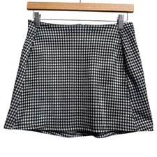 Altar'd State Black and White checkered gingham mini skirt with Pockets - medium