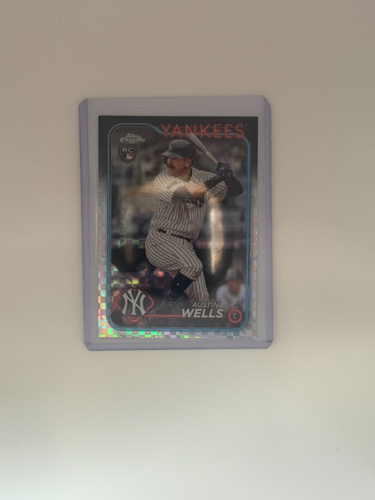 2024 Topps Chrome Austin Wells RC X Fractor Rookie #281 Yankees