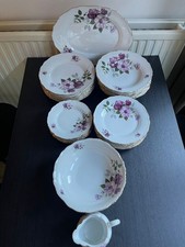 Vintage Haas & Czjzek H&C Duchess Tivoli 27 Piece Dinner Set, Gold Trim