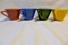 Vintage Art Deco Homer Laughlin Fiesta Ware 4 Harlequin Teacups - Coffee Cups