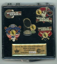 White Sox 2005 World Series Champions Pin Set vs Astros champs 5 Pins AMINCO