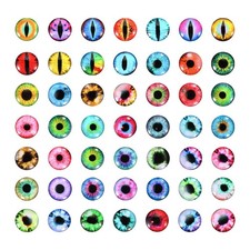 10mm Dragon Eyes, 100 Pcs Round Glass Eyes Animals Crochet Eyes, Multicolored
