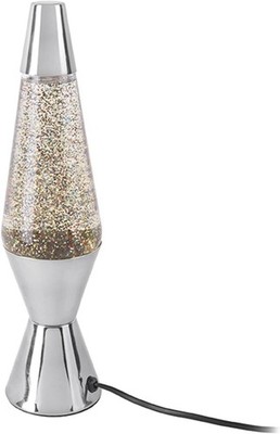 Leitmotiv Tischleuchte Glitzer silberfarben