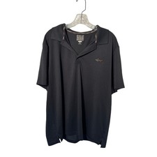 Greg Norman for Tasso Elba Mens Polo Shirt Short Sleeve Size XL Black Play Dry