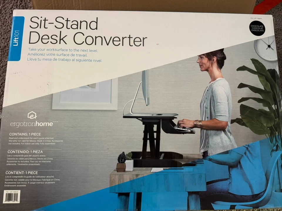 НОВЫЙ компактный коричневый конвертер ErgotronHome для сидячего стола 31 x 21 дюйм - Изображение 3 из 4