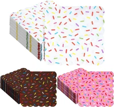 150 Pcs Donut Sprinkles Napkins Scalloped Ice Cream Donut Party Supplies, 2 Ply 