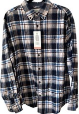 New Weatherproof Original Flannel Shirt M 80 Blue Plaid Button Up New W/Tags