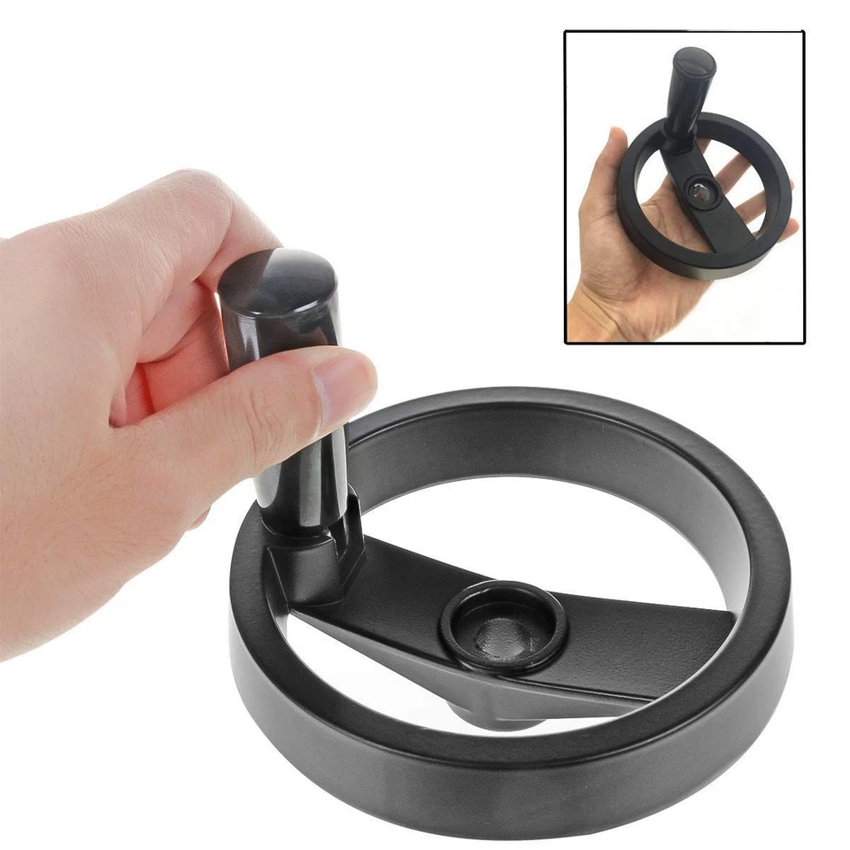 heyous Foldable Handwheel Spoke Hand Wheel with Folding Revolving Black - Image 2 of 4
