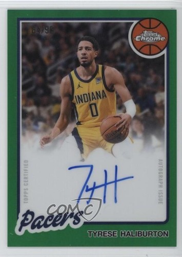 2025 Topps Chrome Update Green Refractor 64/99 Tyrese Haliburton #80TBA-THA Auto