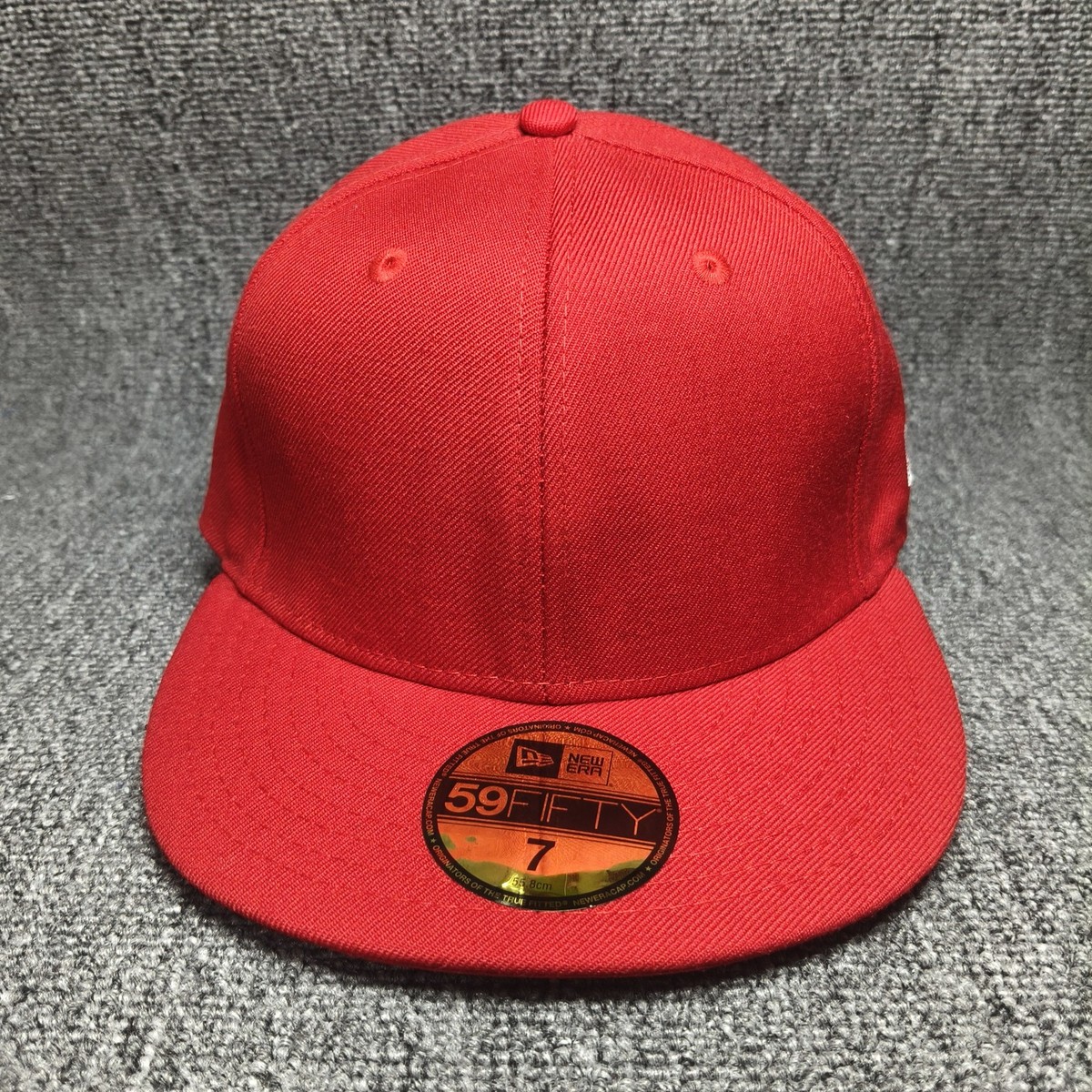 New Era 59FIFTY Red Plain Fitted Hat Cap Size 7 Blank