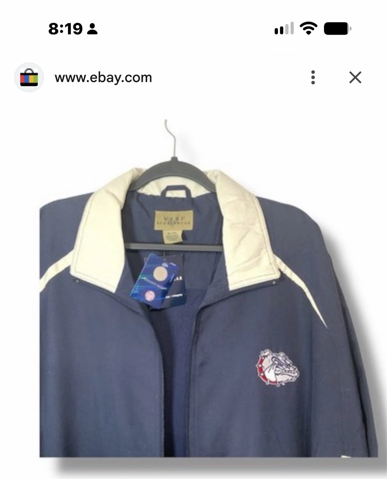 Vintage Vesi Sportswear Georgia Bulldogs full-zip Jacket navy blue/cream Large image 1