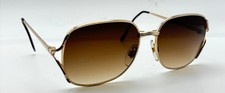 Vintage Susie Brown Gold Oval Metal Sunglasses W/ NEW LENSES USA