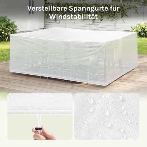 WOLTU Schutzhülle Gartenmöbel Schutzplane PE Abdeckung UV-Beständig Wasserdicht - Bild 16 von 33