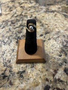 VTG 14k Gold Black Pearl Ring