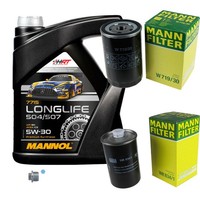 Mann Inspektionspaket 5L Mannol Longlife 504/507 5W-30 FüR Audi 100 2.6 2.8 E S4