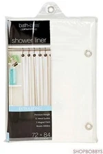 Bath Bliss Extra Long Shower Liner in White