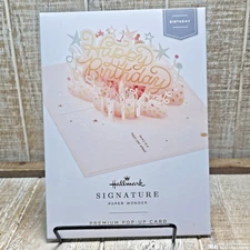 Hallmark Paper Wonder Birthday Pop Up Card Gold Pink Happy Year Stars