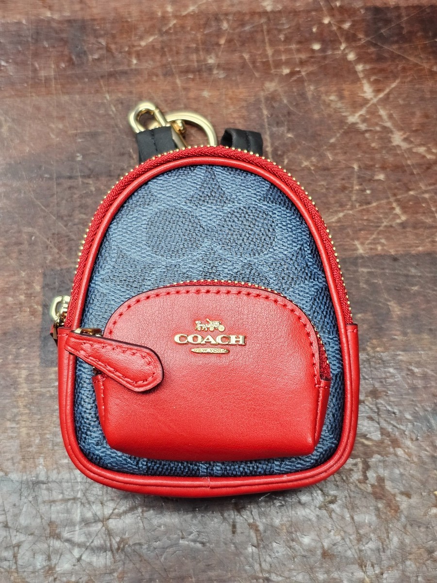 COACH CX066 Mini Court Backpack Bag Charm Signature Canvas