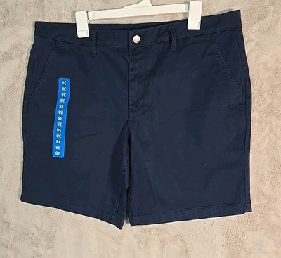 Member's Mark Men's Everyday Flat Front Twill Short Size 38 Navy Blue