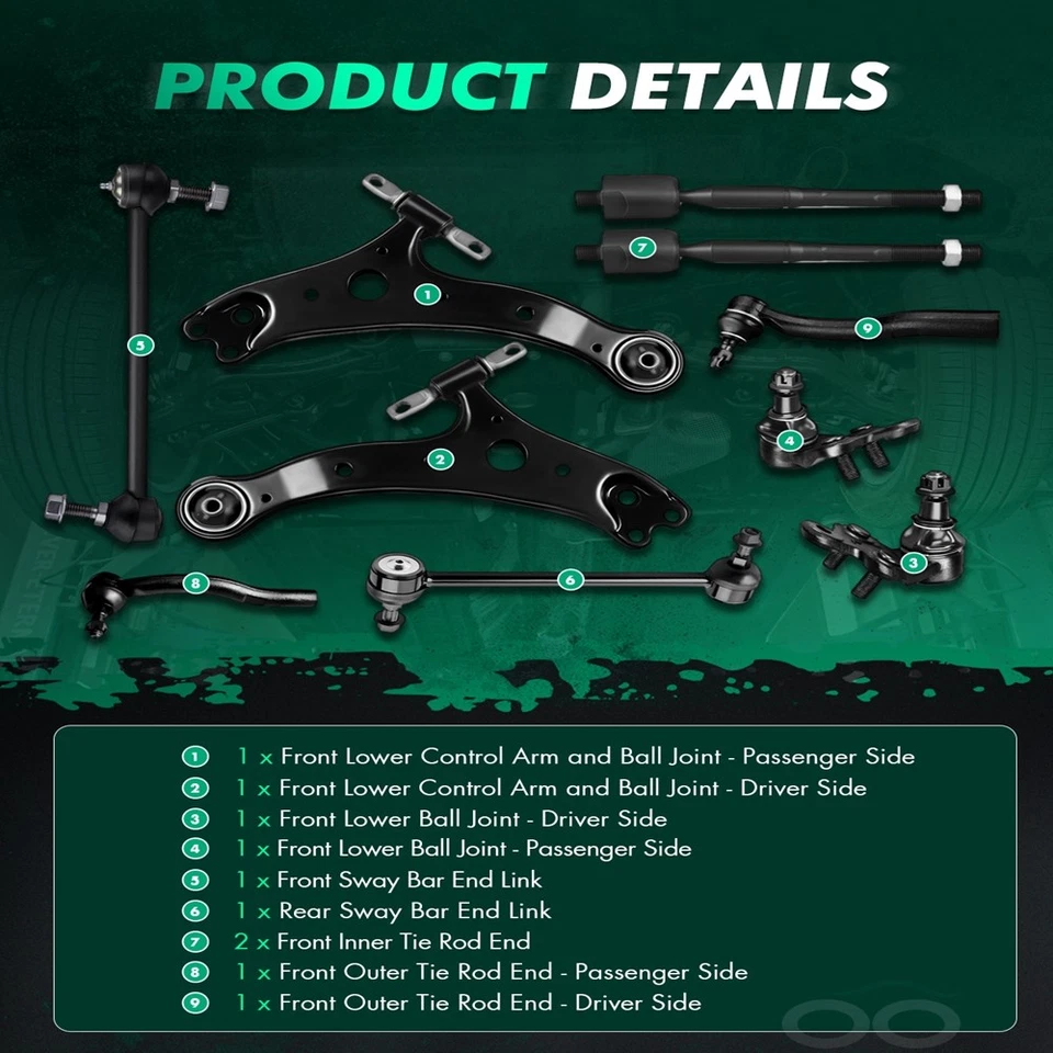 Комплект передней подвески рычаг управления для Toyota Camry K620334 ES3600 2002-2006 годов выпуска 10 шт. - Изображение 3 из 4