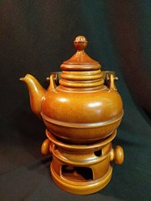 STAFFEL STONEWARE Tee-Kanne 1 Liter und Stövchen Honig-Braun TOP-Zustand wie neu