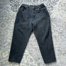 PS Gitano Vintage High Waisted Mom Jeans Black Denim 18 Short